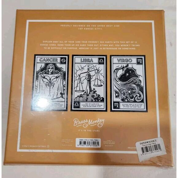 New Zodiac Magic Velvet Coloring Set 12 Zodiac Signs Brass Monkey Goods - Picture 2 of 3
